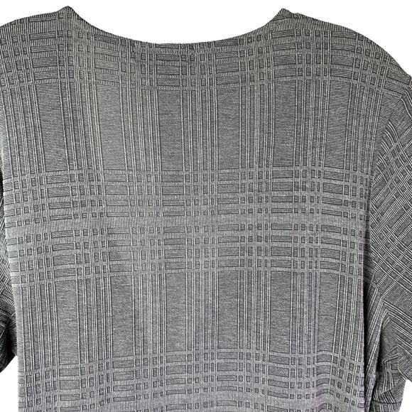 Gilli Wrap Dress Womens Size 1X Gray Knit Plaid Short Sleeves Stretch V-Neck - Picture 6 of 8